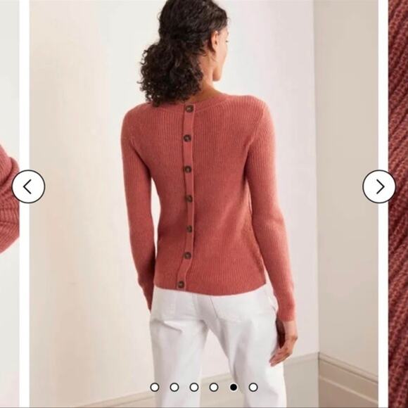 Boden Rossalyn Fluffy Jumper Back Button Sweater Size 12 - Picture 2 of 16